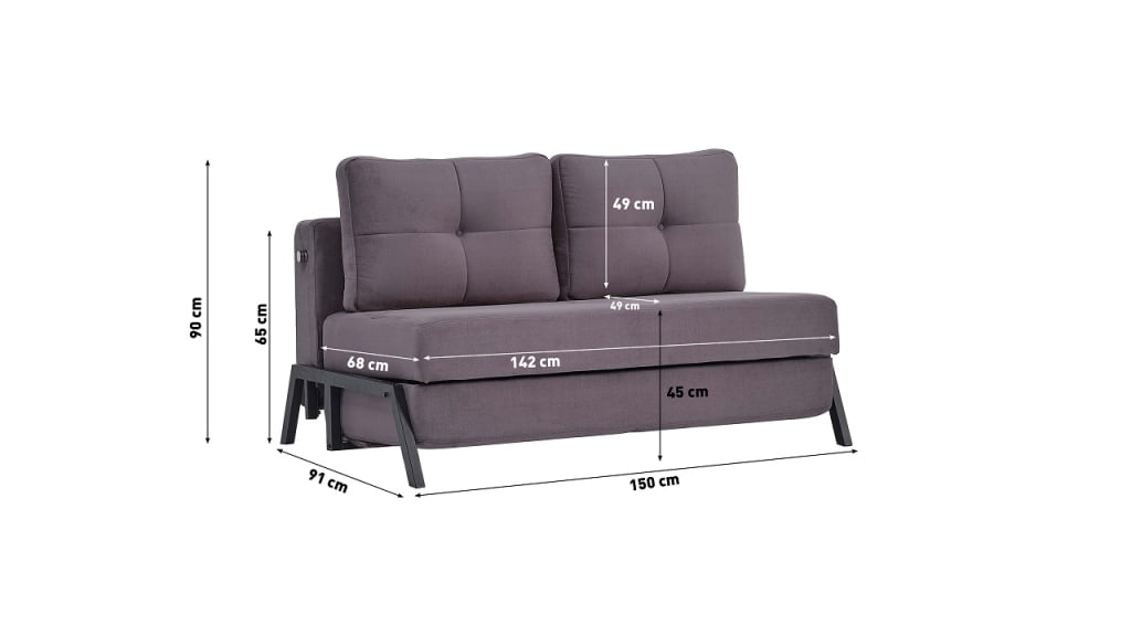 Διθέσιος Καναπές Κρεβάτι Gabi 57-003-1